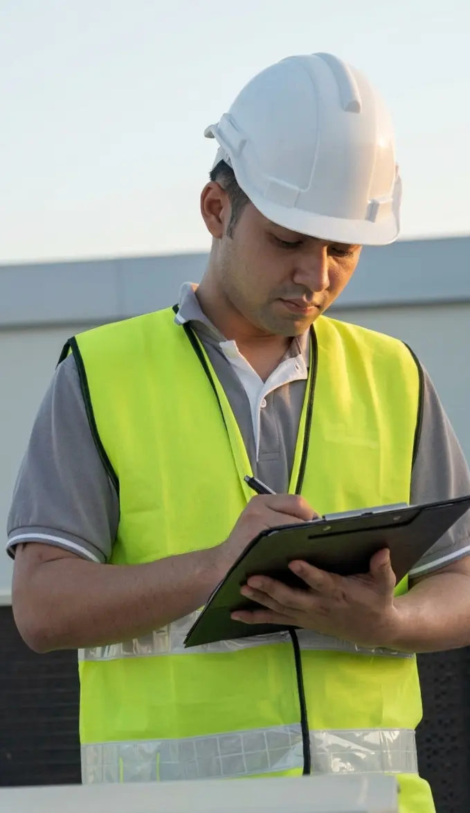 Professional roofing contractor performing a free roof inspection and honest damage assessment for a home in Gainesville, FL