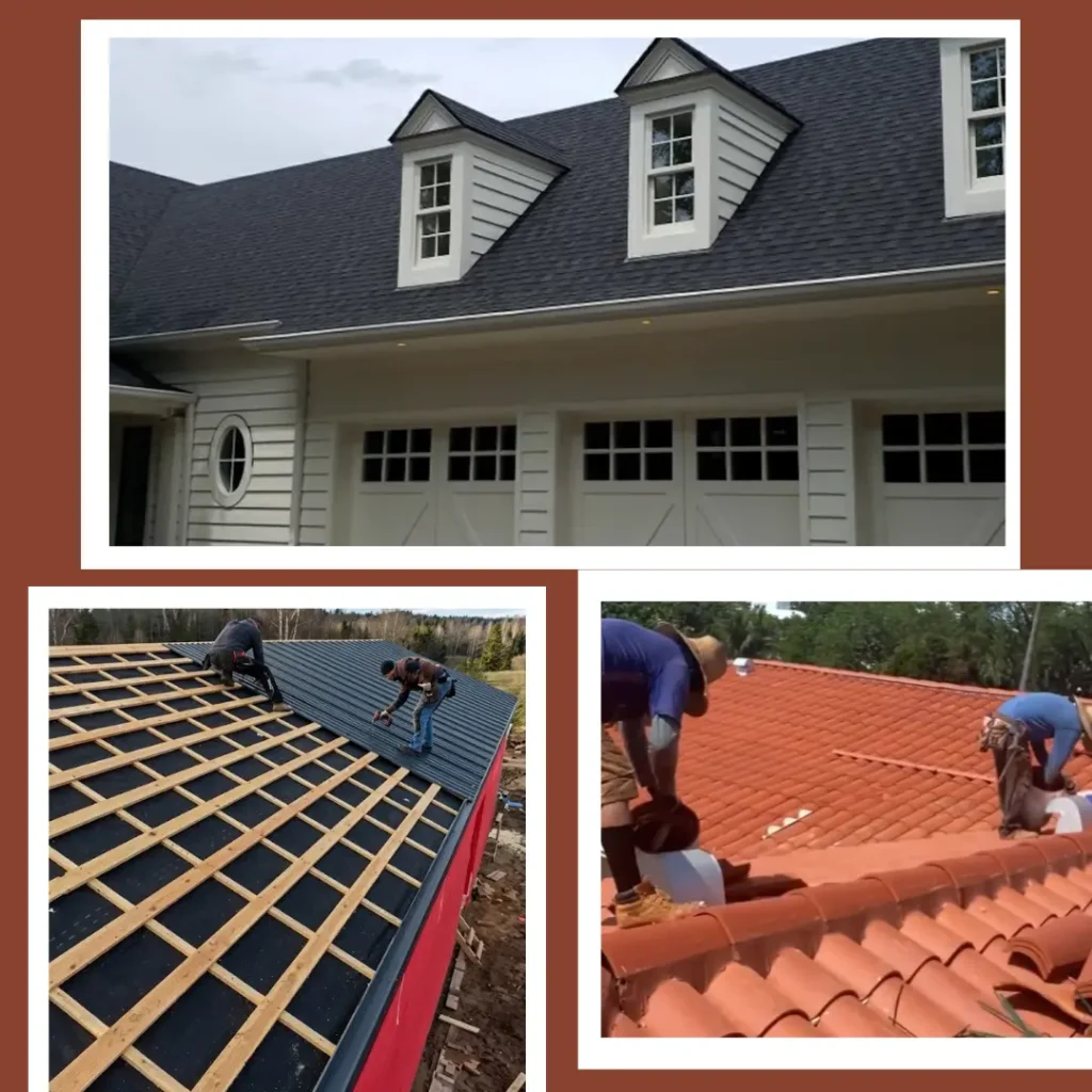 Residential shingle metal and tile roof installation options with complete estimation