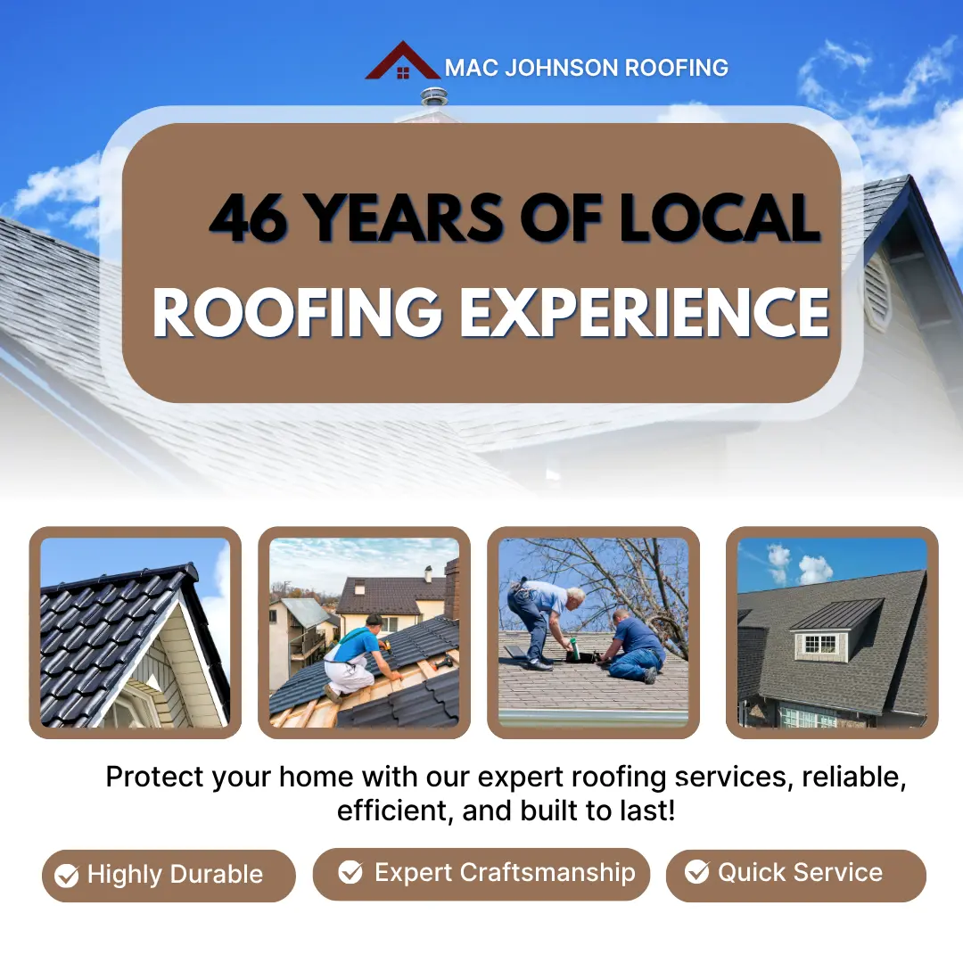 Mac Johnson Roofing local experience banner with project photos